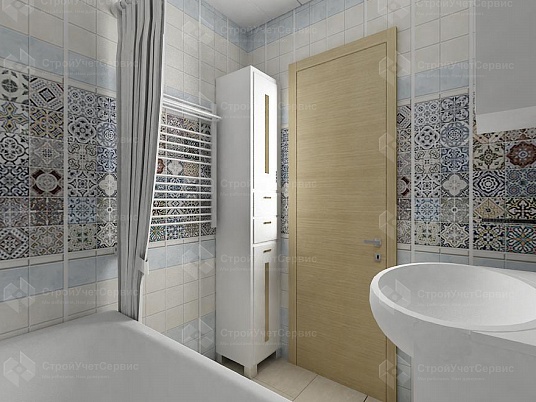 Типовой проект "Ванная комната под ключ" (мозаика ромб)